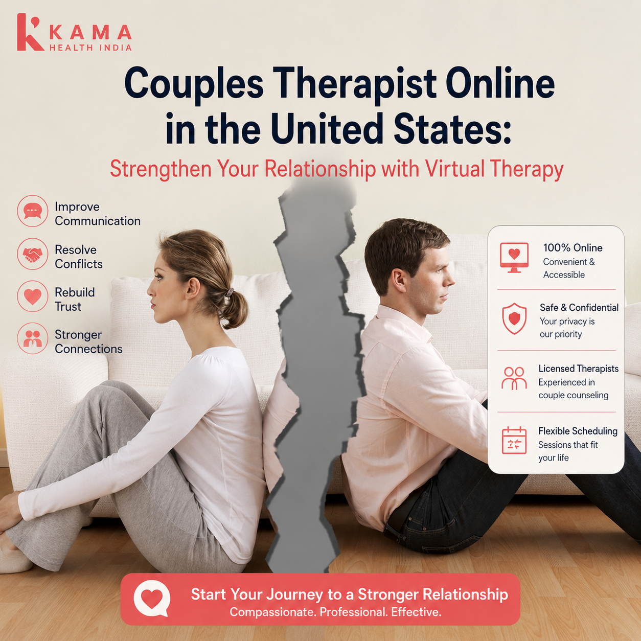 Couples Therapist Online in the United States | Virtual Couples Therapy | Kama Health